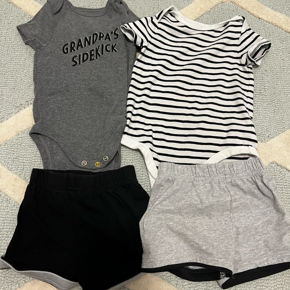 12 month onesie and shorts outfits